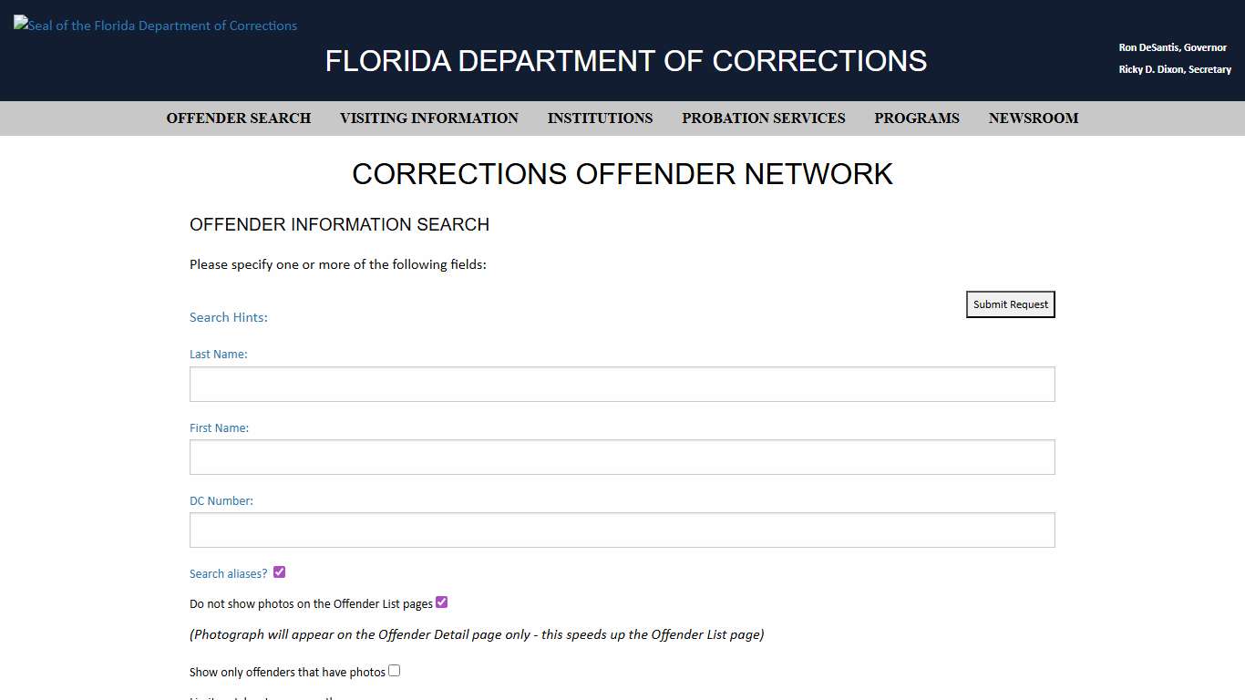 Offender Information Search