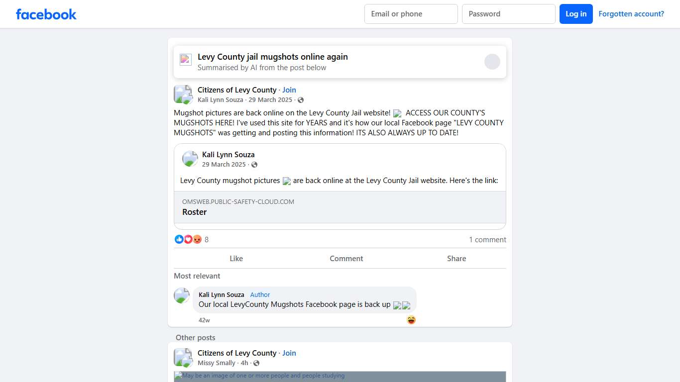 Citizens of Levy County | Mugshot pictures are back online on the Levy County Jail website | Facebook